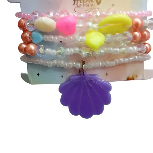[ENC0000000000766ACC] Pulseras Niña Conchas Hecho A Mano