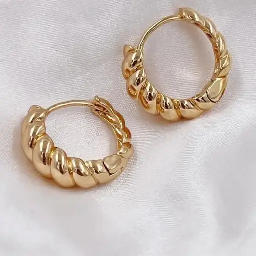 [ENC0000000000990ACC] Candongas Trenzadas en Acabado Dorado