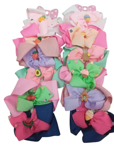 [ECO-PLM-8] Moño Coquette Figuritas Para Niña