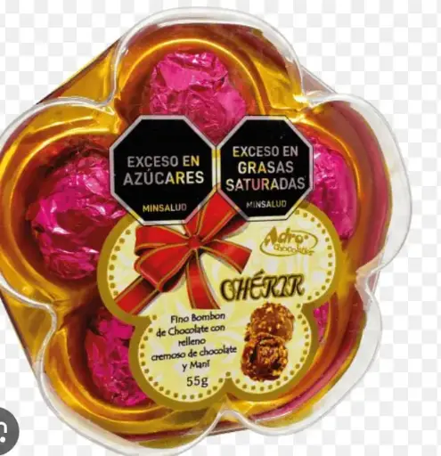 Estuche Flor Chocolates Rellenos De Mani X6