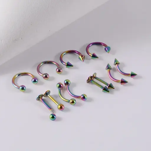 [ENC0000000001141ACC] Piercing Básico Multicolor De Diferentes Figuras En Acero