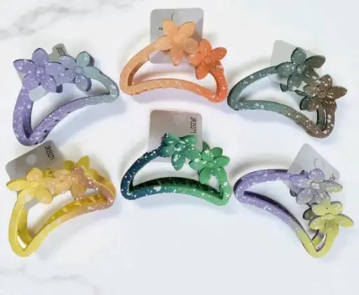 [JR25371] Gancho Acrílico Flores 