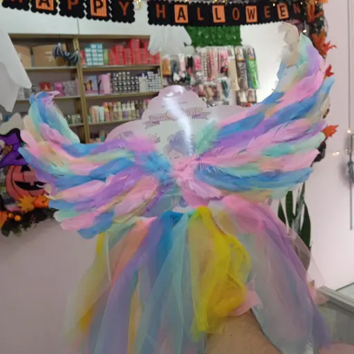 [HA063] Set de Hada Arcoíris – Alas y Falda de Tul Multicolor