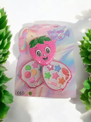 [ENC1206ACC] Set de Maquillaje Infantil en Forma de Fresita – 6 Sombras y 6 Labiales con Escarchita 🌸