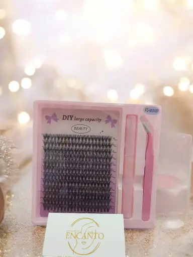 [ENC0000000001687MAQ] Set Rosado Pestañas Pinza Pegante Y Sellador DIY