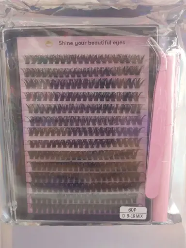 [6959595950310] Set  Pestañas Pinza Pegante Y Sellador Shine Eyes 
